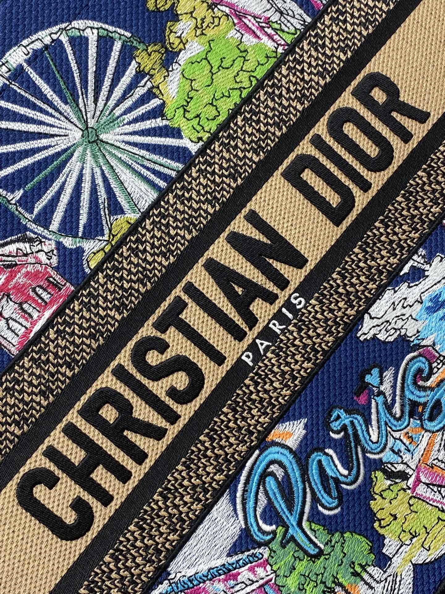 ディオール ブックトート 刺繍キャンバス トートバッグ ミディアム 詳細画像 2
