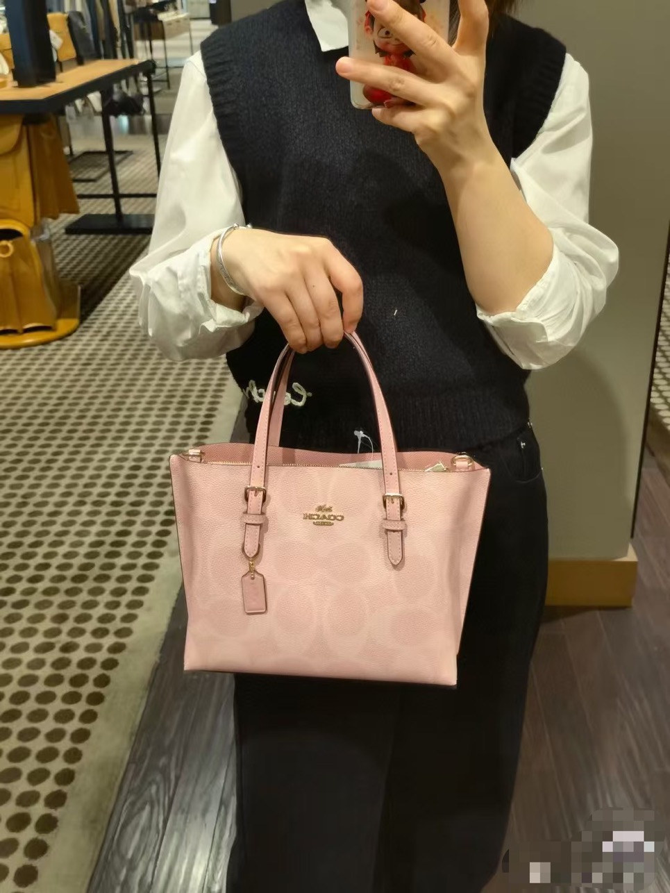コーチ Mollie Tote 25 ピンク 詳細画像 2