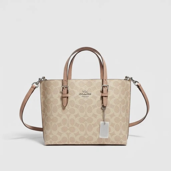 コーチ Mollie Tote 25 スモール PVC トートバッグ アプリコット CV965