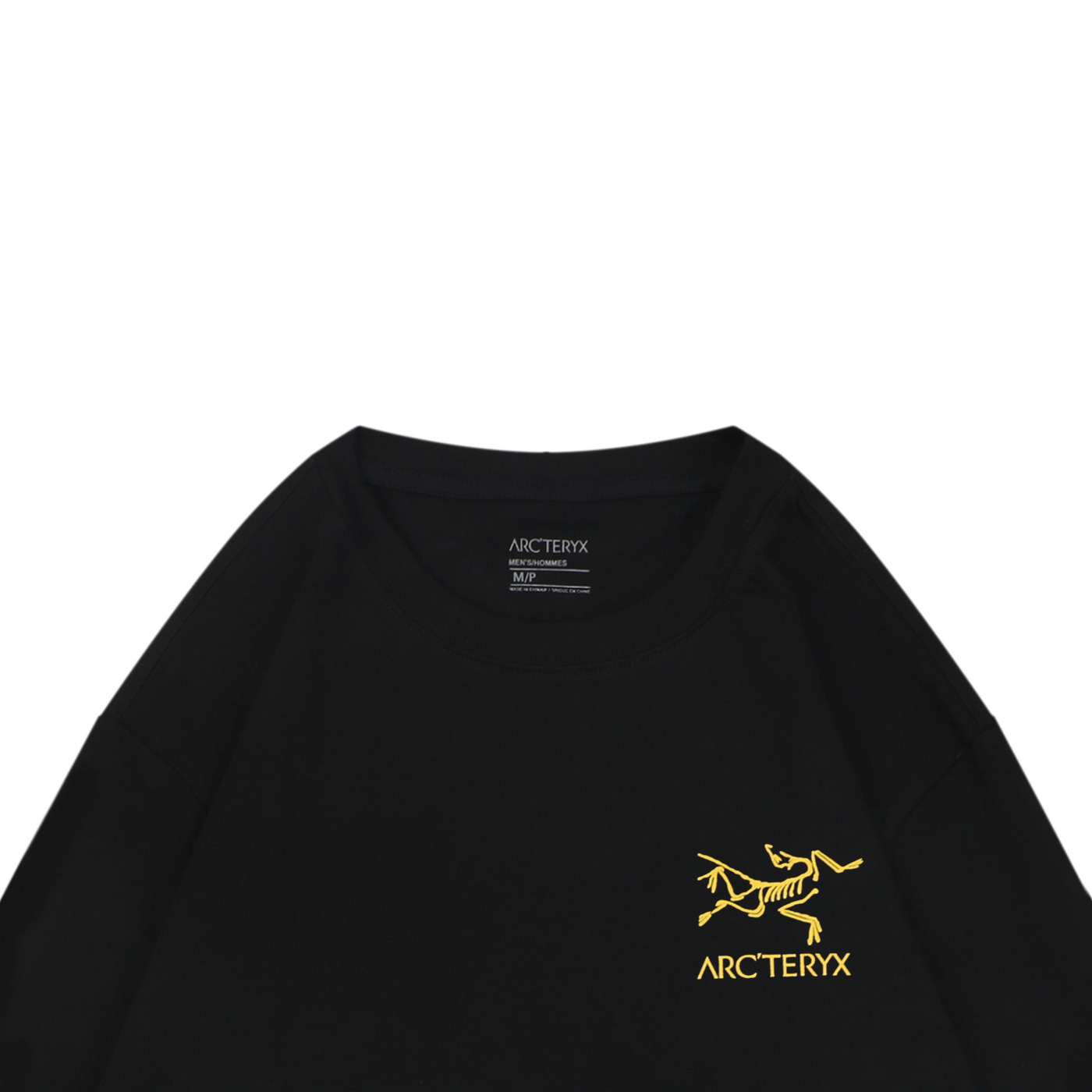 スケルトンレタープリント 230g コーマ綿 長袖Tシャツ ブラック 詳細画像 3