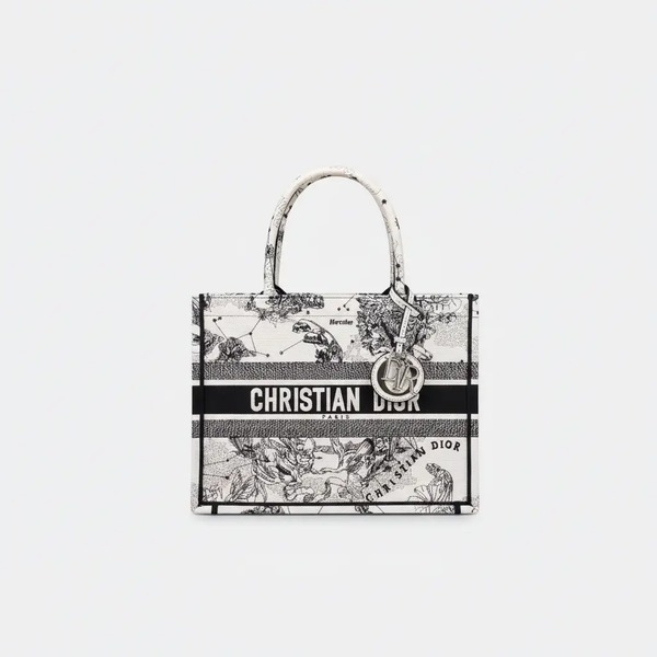 ディオール Book Tote ゾディアック キャンバス トートバッグ ミルクホワイト ブラック