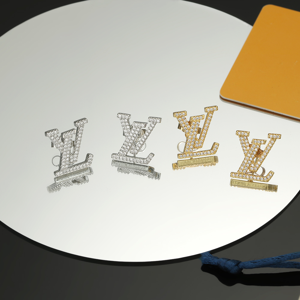 ルイ・ヴィトン LV Twig スタッドピアス ゴールド シルバー 詳細画像 2