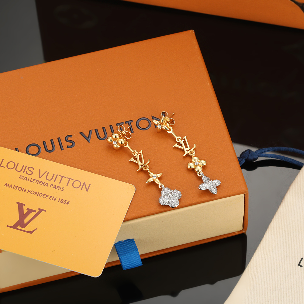 ルイ・ヴィトン LV Twig ドロップピアス ゴールド 詳細画像 1