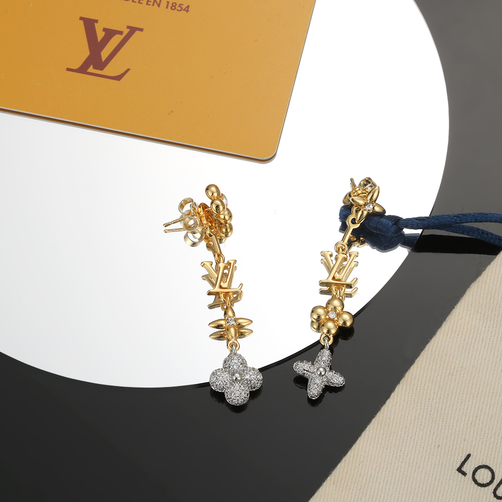 ルイ・ヴィトン LV Twig ドロップピアス ゴールド 詳細画像 2