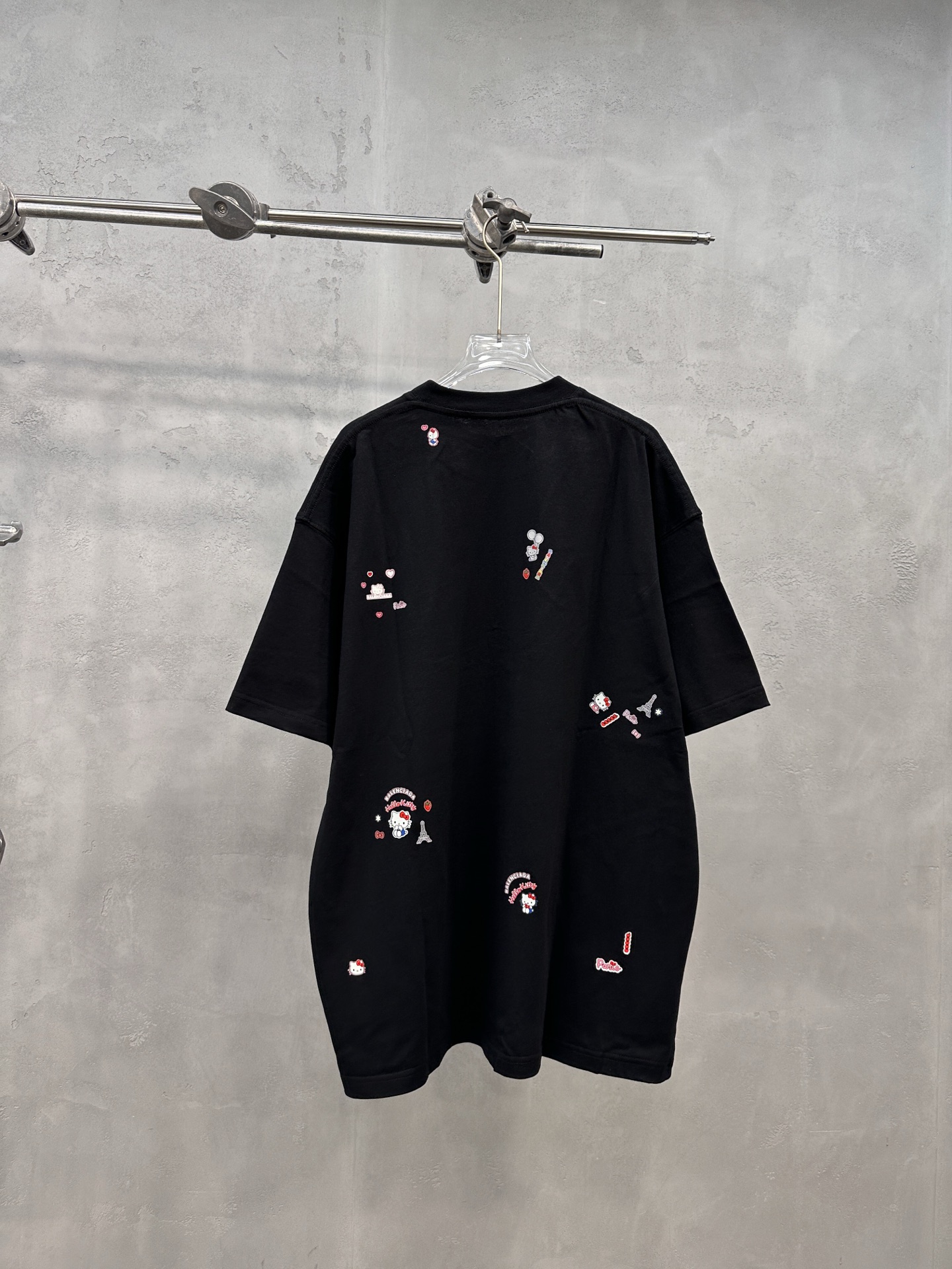 バレンシアガ ハローキティ 半袖Tシャツ ブラック 詳細画像 3