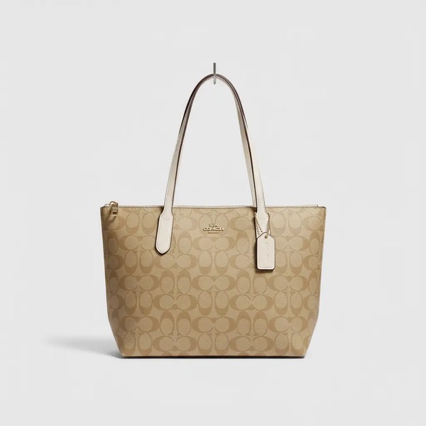 コーチ Zip Top Tote ホワイト