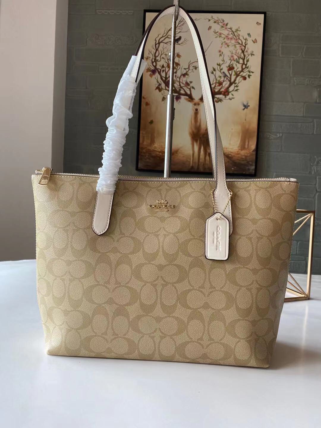 コーチ Zip Top Tote ホワイト 詳細画像 2