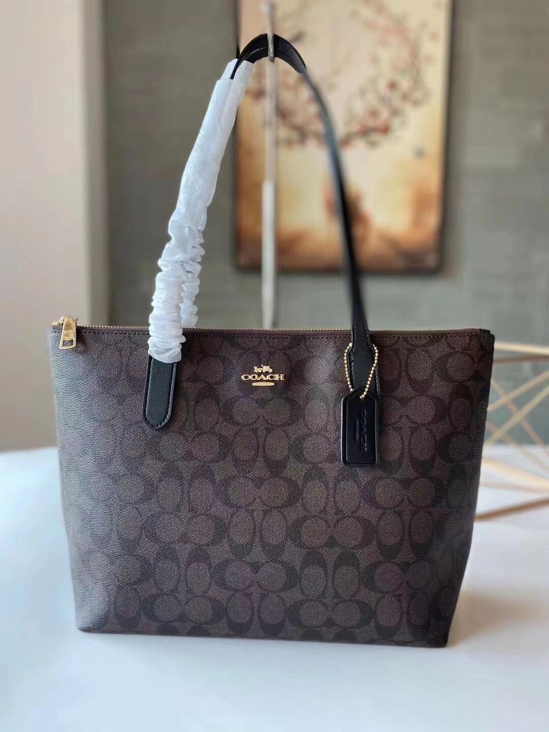 コーチ Zip Top Tote ショルダーバッグ ブラック 詳細画像 2