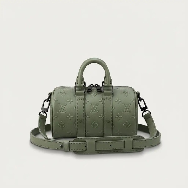 ルイ・ヴィトン Keepall XS ハンドバッグ モノグラム・シール ダークグリーン