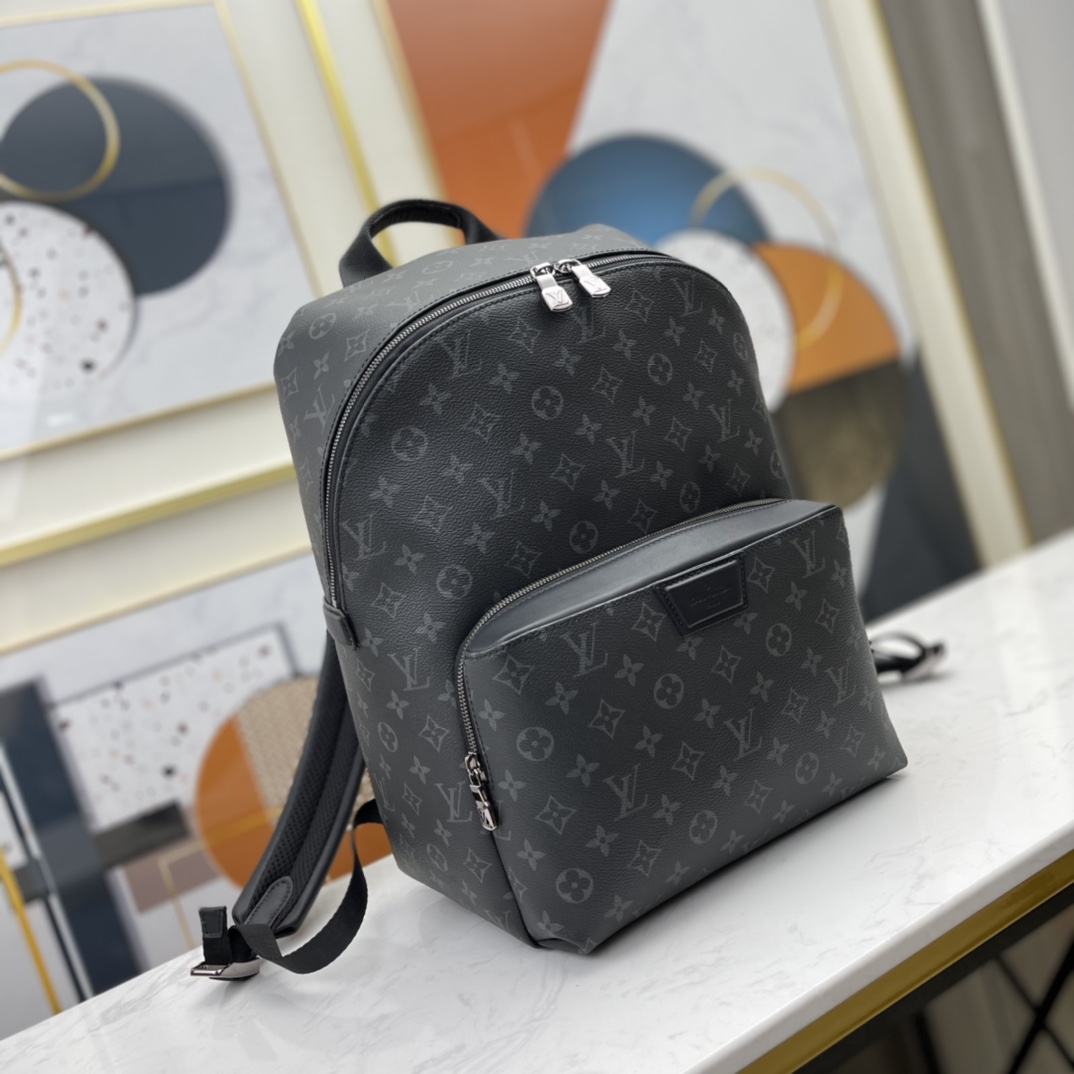 ルイ・ヴィトン Apollo バックパック モノグラム・エクリプス コーテッドキャンバス ブラックフラワー マグネットフロントポケット 詳細画像 3