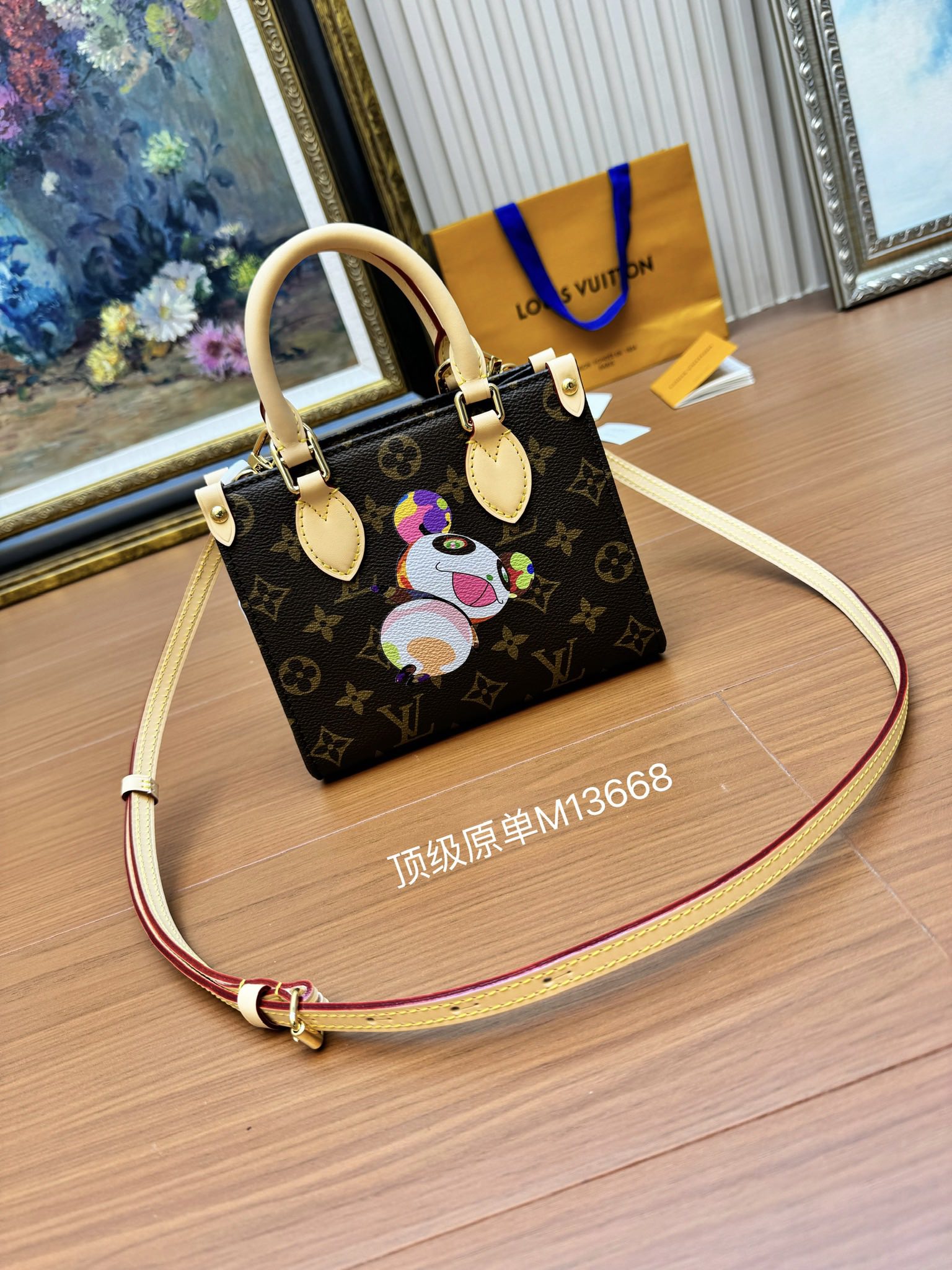 パンダ カートゥーン ミニトートバッグ ブラウン M13668 詳細画像 1