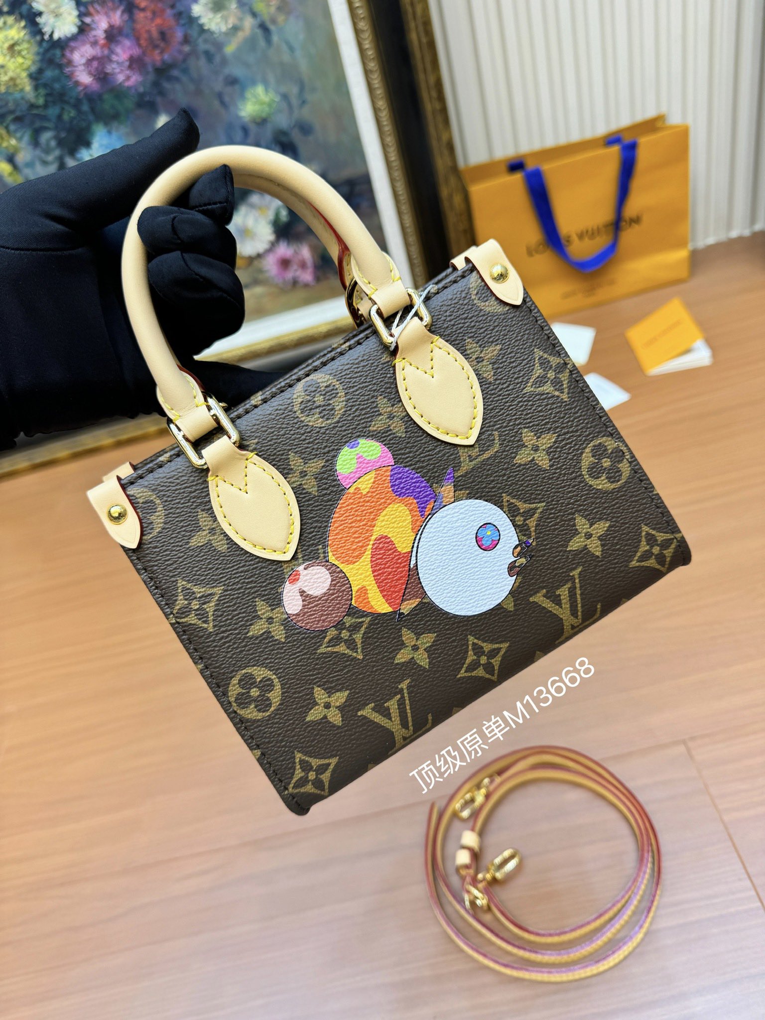 パンダ カートゥーン ミニトートバッグ ブラウン M13668 詳細画像 3