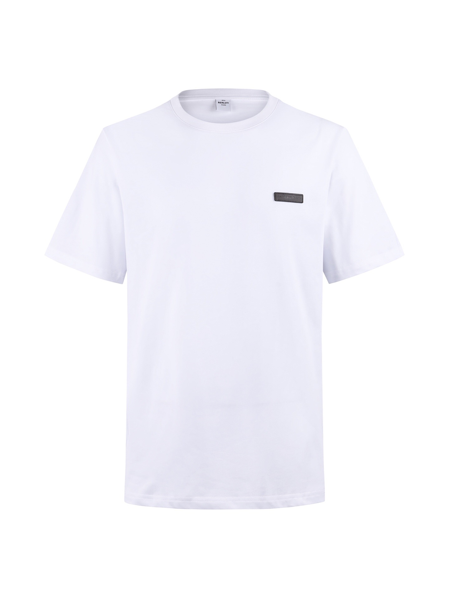ベルルッティ レザーパッチ クルーネック Tシャツ ホワイト 詳細画像 1