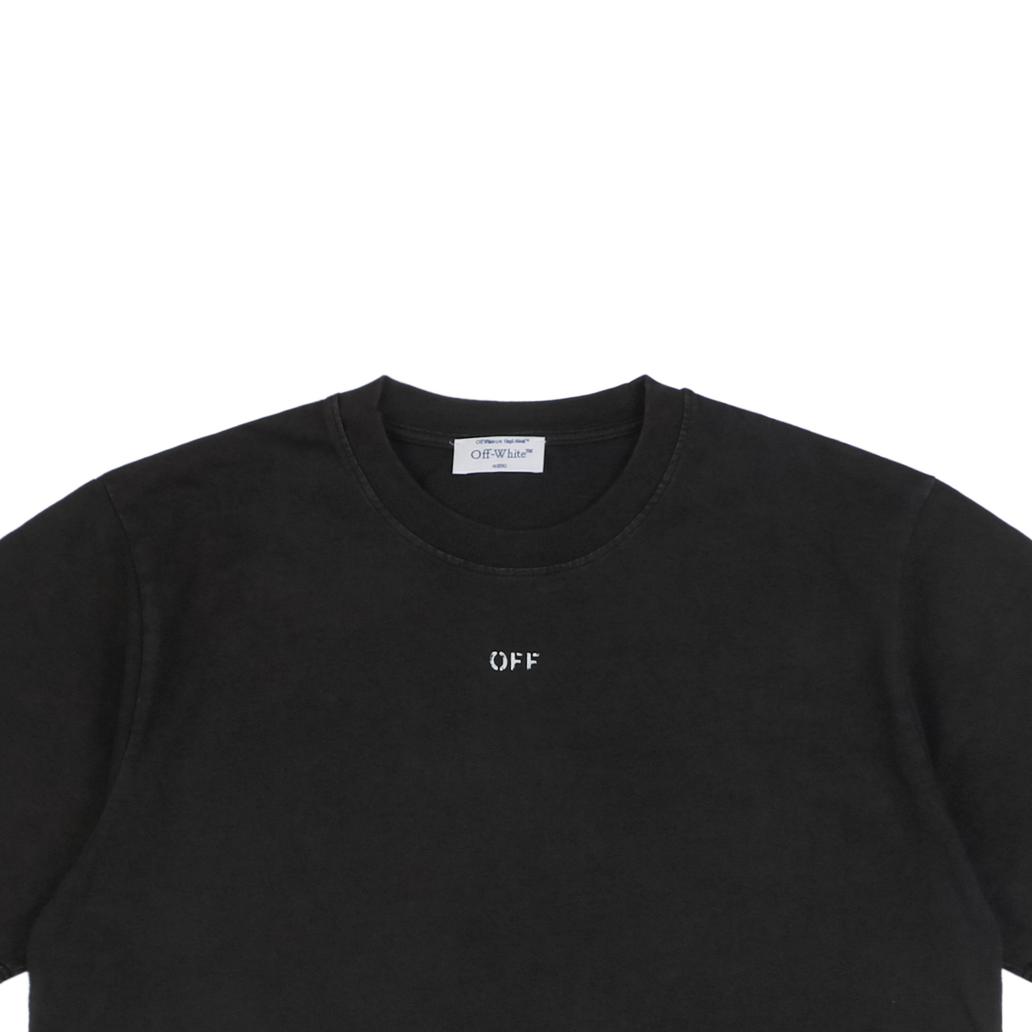 オフホワイト ヴァージル ロザリオの聖母 バックプリント ウォッシュド 半袖Tシャツ ブラック 詳細画像 3