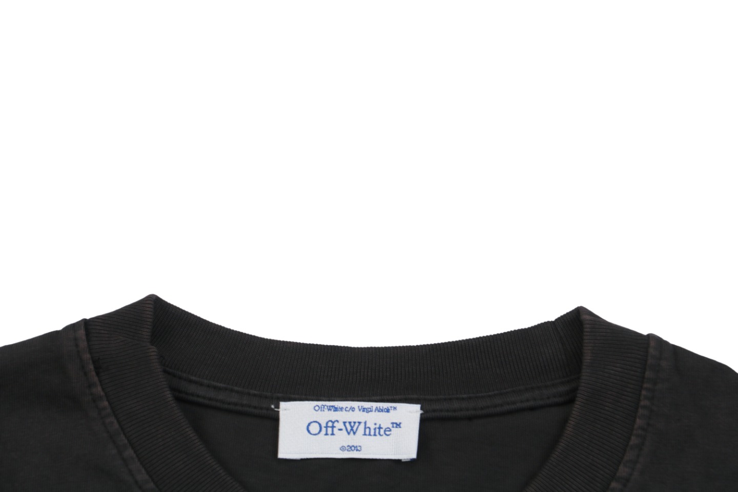 オフホワイト ヴァージル ロザリオの聖母 バックプリント ウォッシュド 半袖Tシャツ ブラック 詳細画像 2