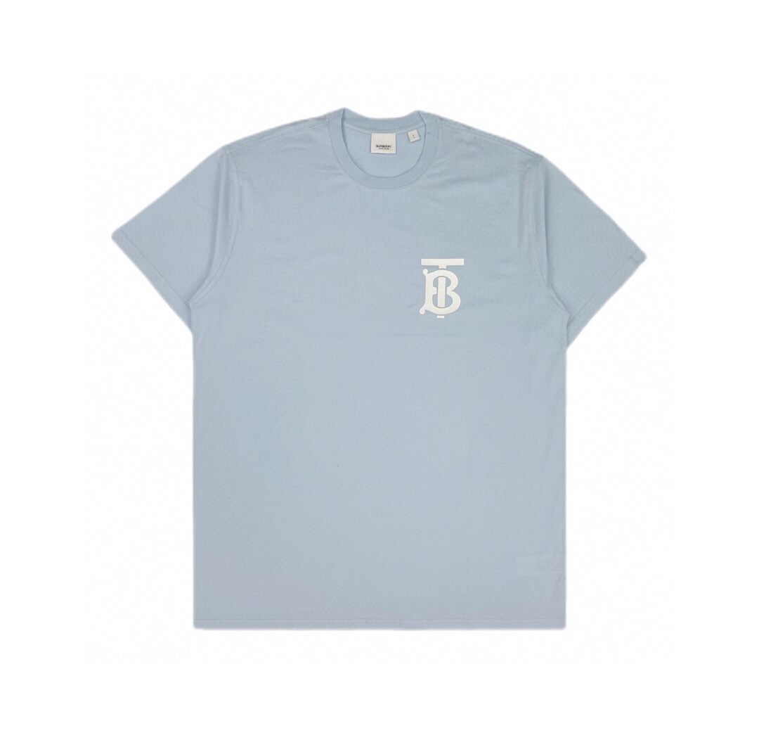 バーバリー クラシック TBロゴ 半袖Tシャツ ブルー 詳細画像 1
