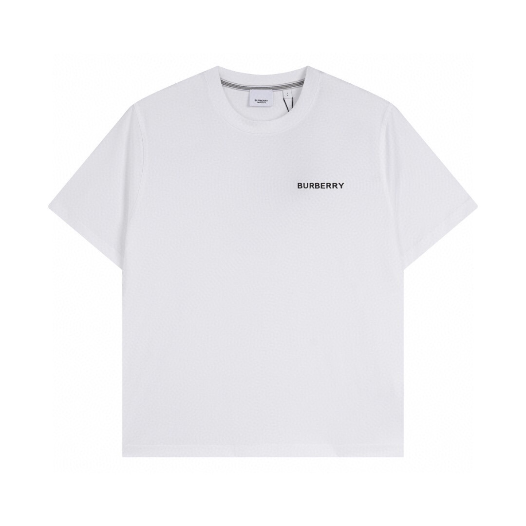 バーバリー レザーラベル ロゴ 半袖Tシャツ ホワイト 詳細画像 1