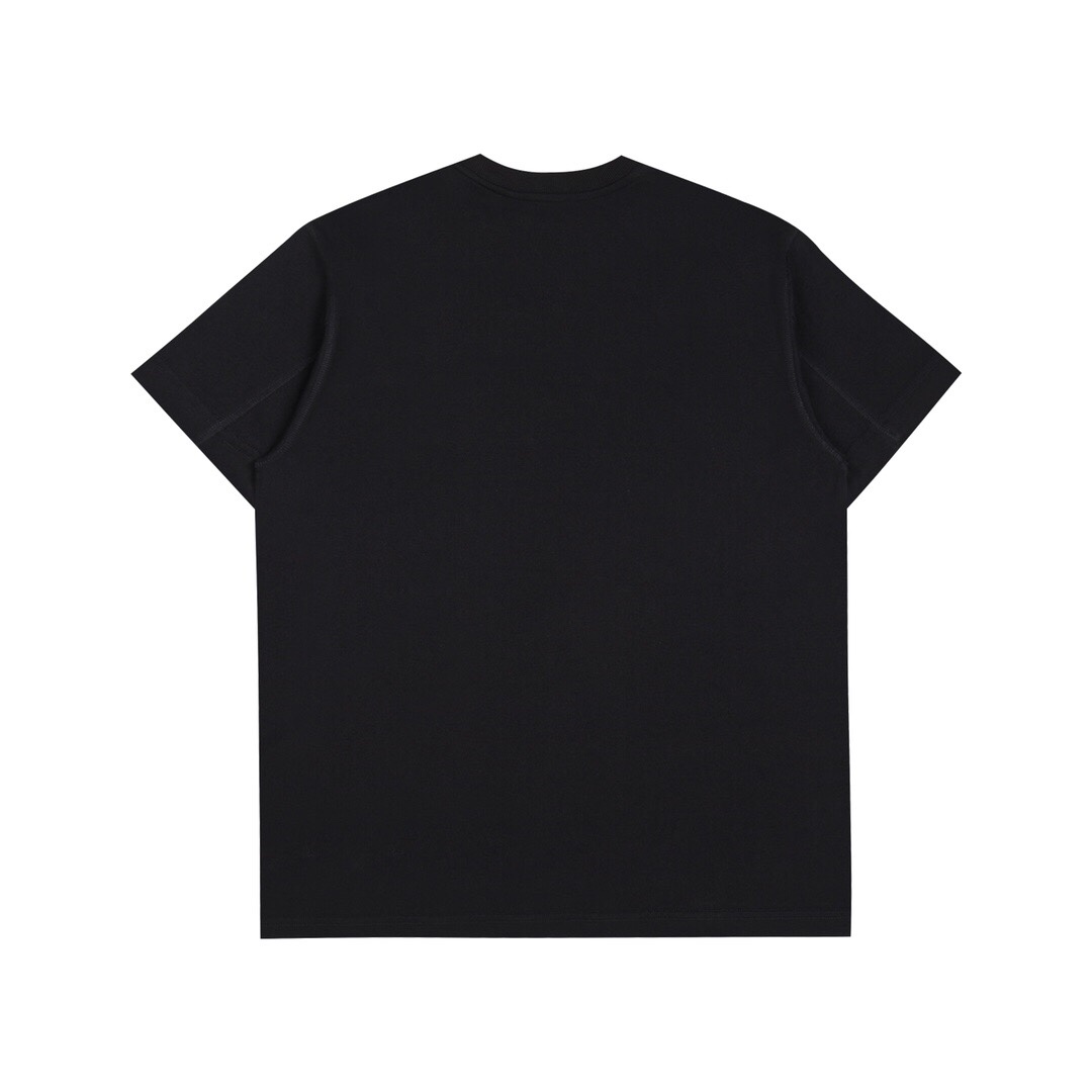 バーバリー 23SS サークル タオル地ロゴ 半袖Tシャツ ブラック 詳細画像 2