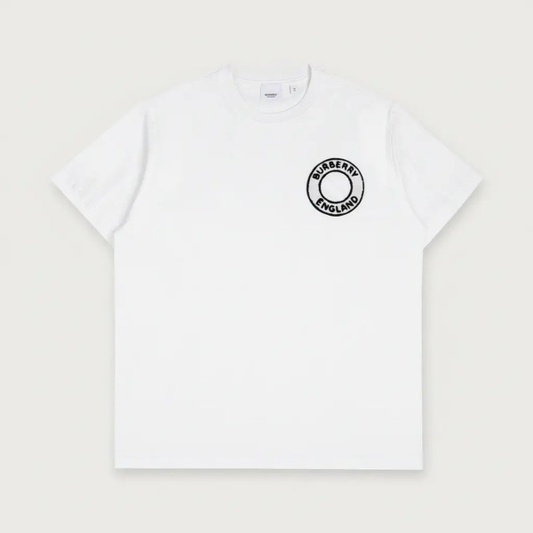 バーバリー タオル刺繍 ロゴサークル 半袖Tシャツ ホワイト