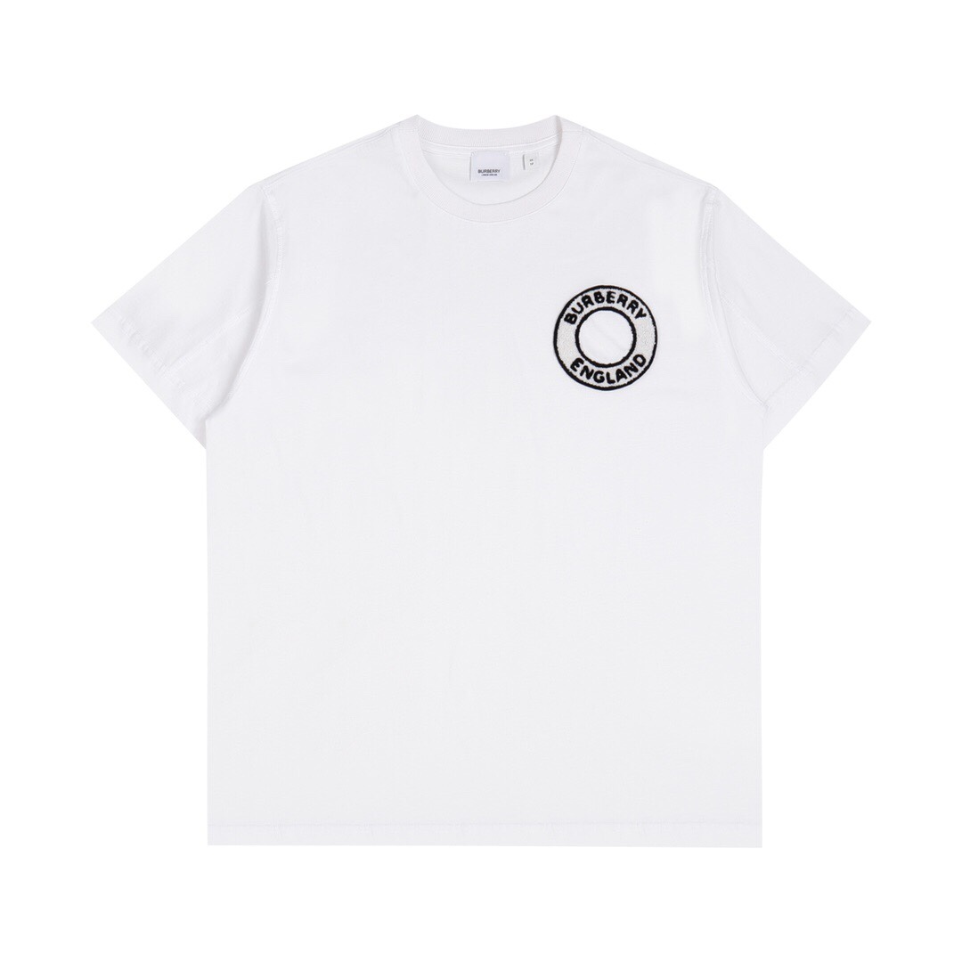 バーバリー タオル刺繍 ロゴサークル 半袖Tシャツ ホワイト 詳細画像 1