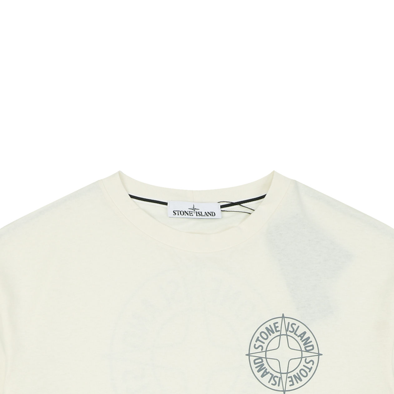 ストーンアイランド リングスターロゴ プリント 半袖Tシャツ クリームホワイト 詳細画像 3