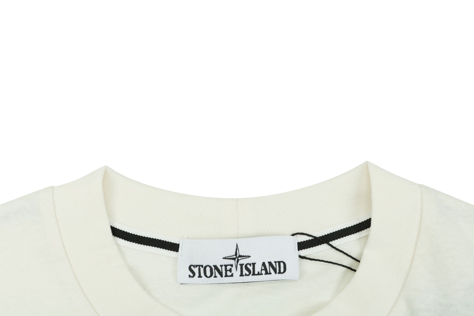 ストーンアイランド リングスターロゴ プリント 半袖Tシャツ クリームホワイト 詳細画像 2