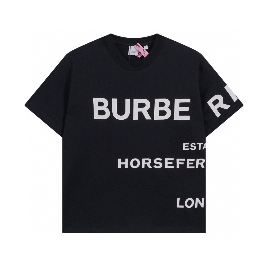 バーバリー オフセットロゴ 半袖Tシャツ ブラック 詳細画像 1