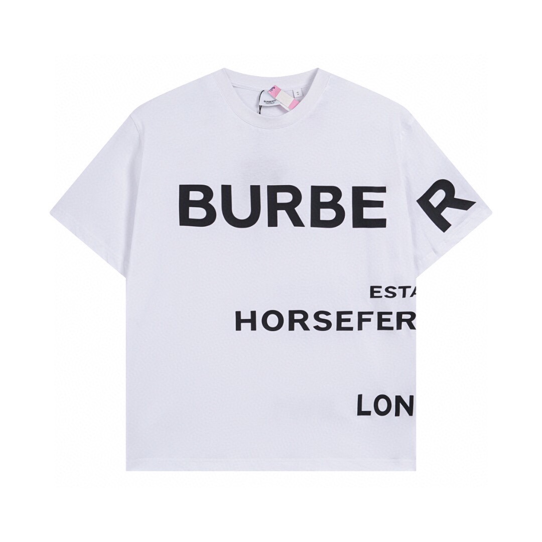 バーバリー ホースフェリー ロゴ 半袖Tシャツ ホワイト 詳細画像 1