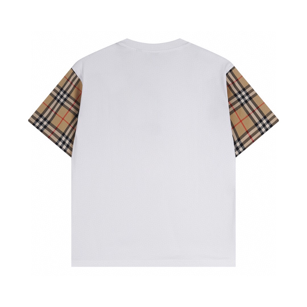 バーバリー ダブルスリーブ チェック 半袖Tシャツ ホワイト 詳細画像 2