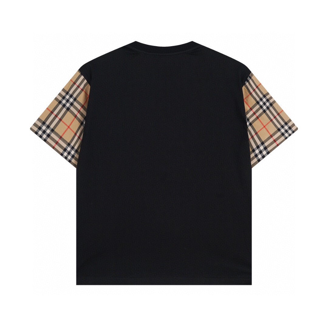 バーバリー ダブルスリーブ チェック 半袖Tシャツ ブラック 詳細画像 2