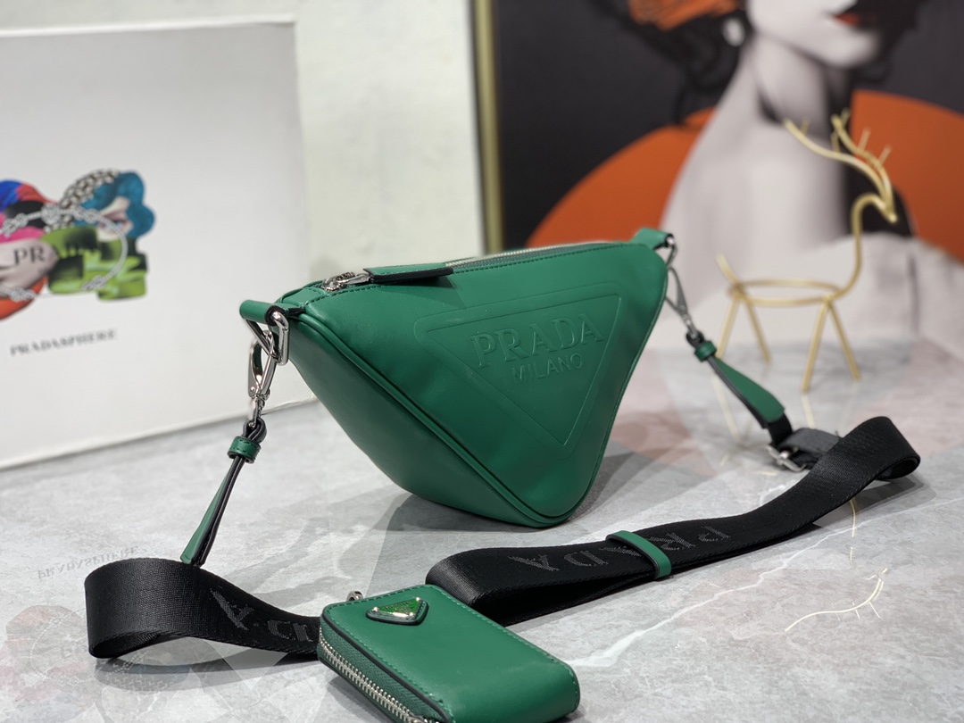 プラダ トライアングル 3in1 ショルダーバッグ グリーン 詳細画像 2