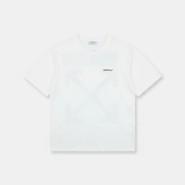 オフホワイト グラデーションアロープリント 半袖Tシャツ ホワイト