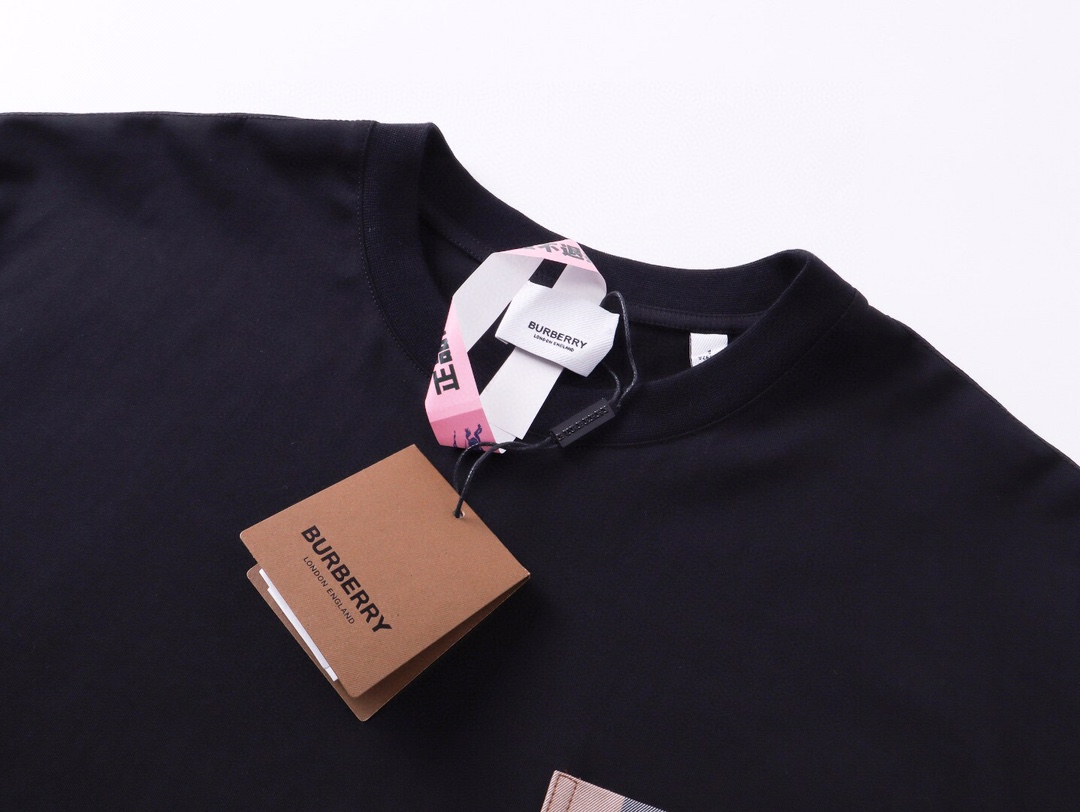 バーバリー クラシック チェックポケット 半袖Tシャツ ブラック 詳細画像 3