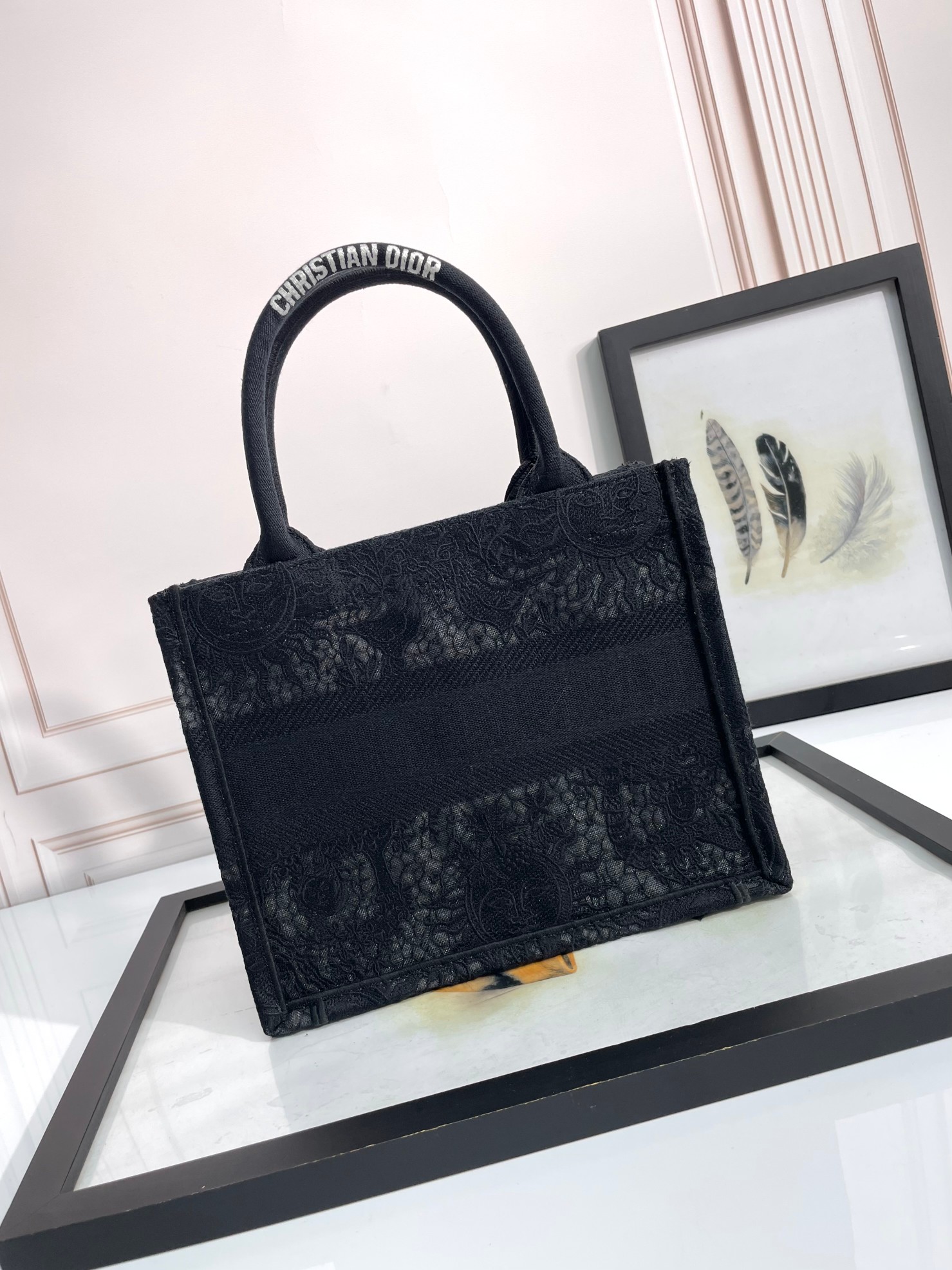 ディオール Book Tote 刺繍キャンバス トートバッグ Butterfly Around The World ホワイト 詳細画像 3