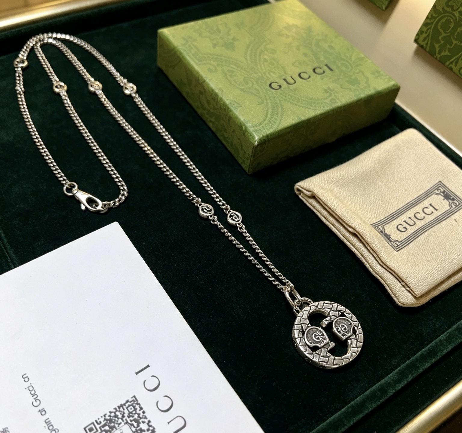 グッチ アンガーフォレスト ダブルG エイジド加工 チェーンネックレス 詳細画像 1