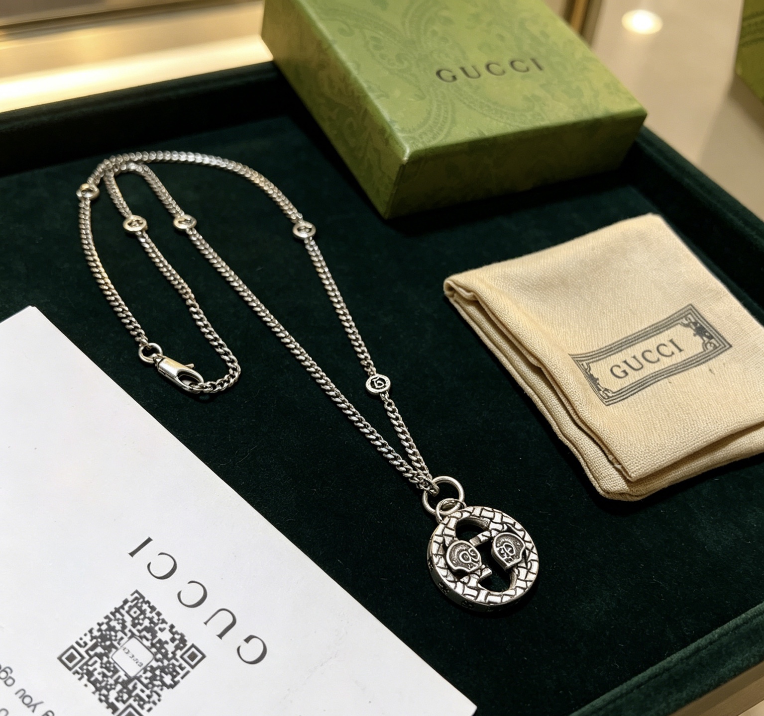 グッチ アンガーフォレスト ダブルG エイジド加工 チェーンネックレス 詳細画像 2