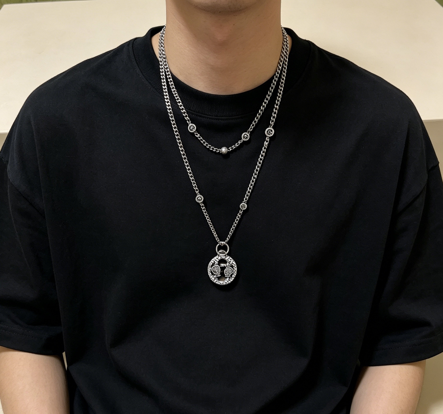 グッチ アンガーフォレスト ダブルG エイジド加工 チェーンネックレス 詳細画像 3