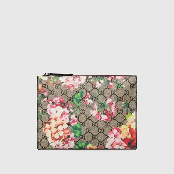 グッチ クラシック クラッチバッグ GGブルームス柄 ベージュ ピンク