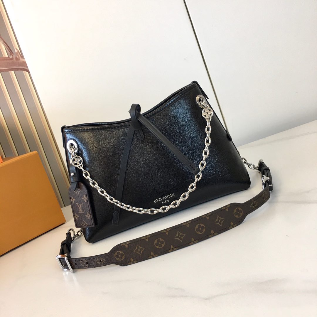 ルイ・ヴィトン CarryAll BB ブラック ラムスキン モノグラム チェーンショルダーバッグ 詳細画像 2