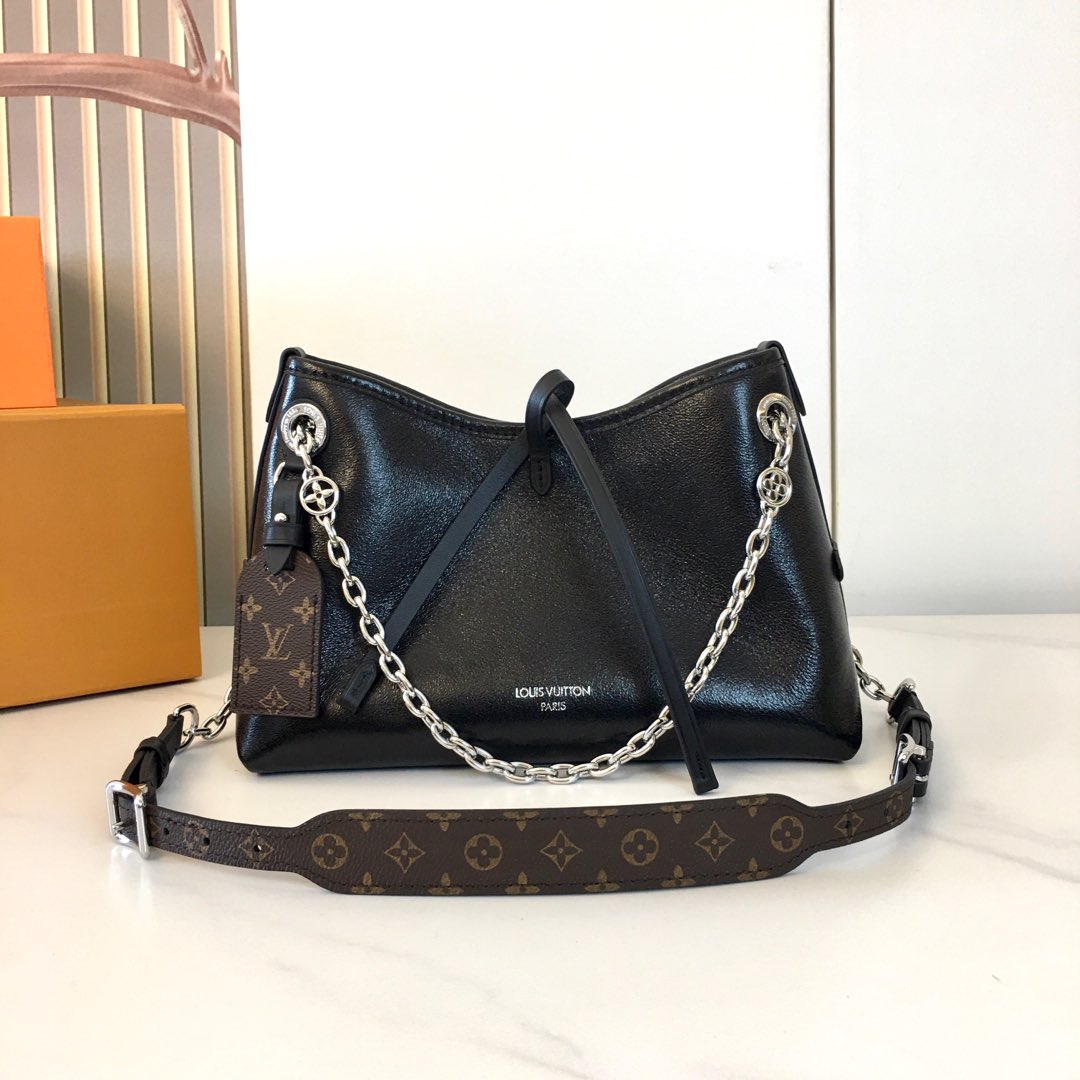 ルイ・ヴィトン CarryAll BB ブラック ラムスキン モノグラム チェーンショルダーバッグ 詳細画像 1