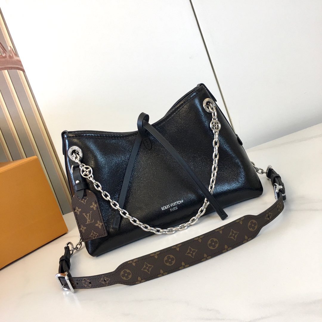 ルイ・ヴィトン CarryAll BB ブラック ラムスキン モノグラム チェーンショルダーバッグ 詳細画像 3
